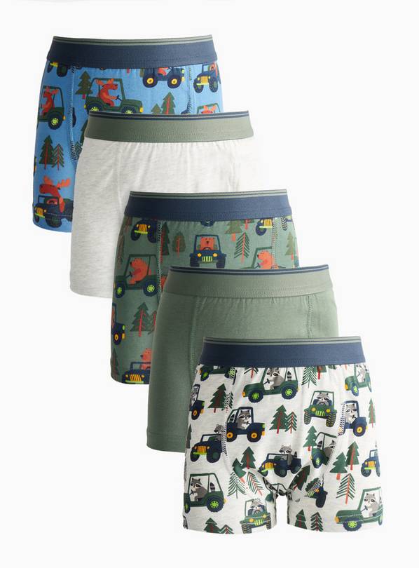 Tractor Printed Trunks 5 Pack 7-8 years